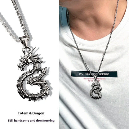 Dragon Sword Pendant Necklace with unique designs and titanium steel chain