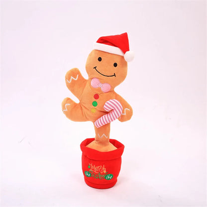 Interactive Christmas plush toy with singing and recording features