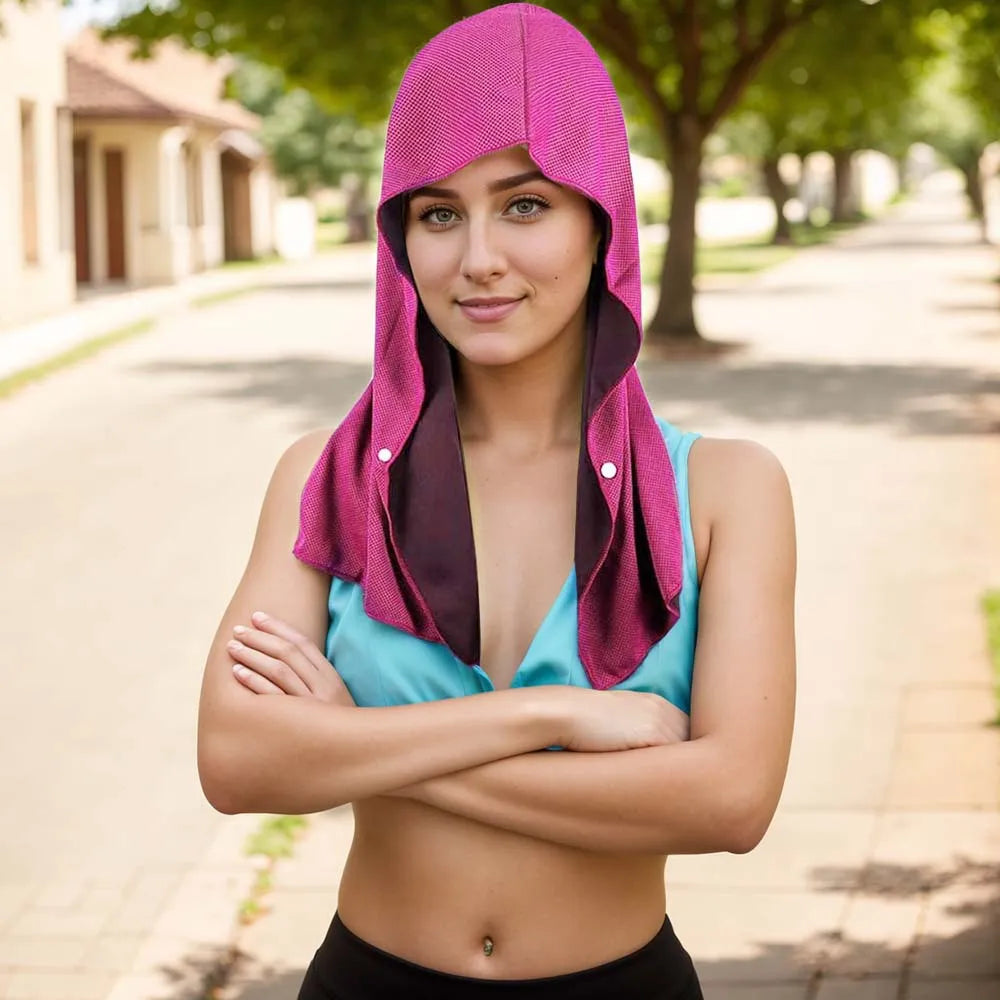 Polyester sports cool headscarf in eight colours for sun protection, 60x30cm size