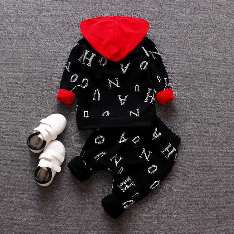 Red or white children's long sleeve clothes set in Asian sizes 80cm 90cm 100cm 110cm