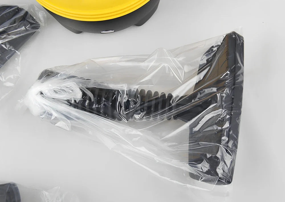 Yellow handheld steam cleaner with 450ml tank, 26 x 21cm size, 1882g weight for home sanitising