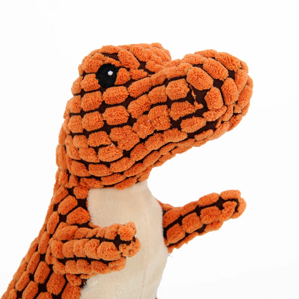 Durable Dinosaur-Themed Plush Squeaky Chew Toys for Large Breed Dogs - Interactive Dog Playtime Companions