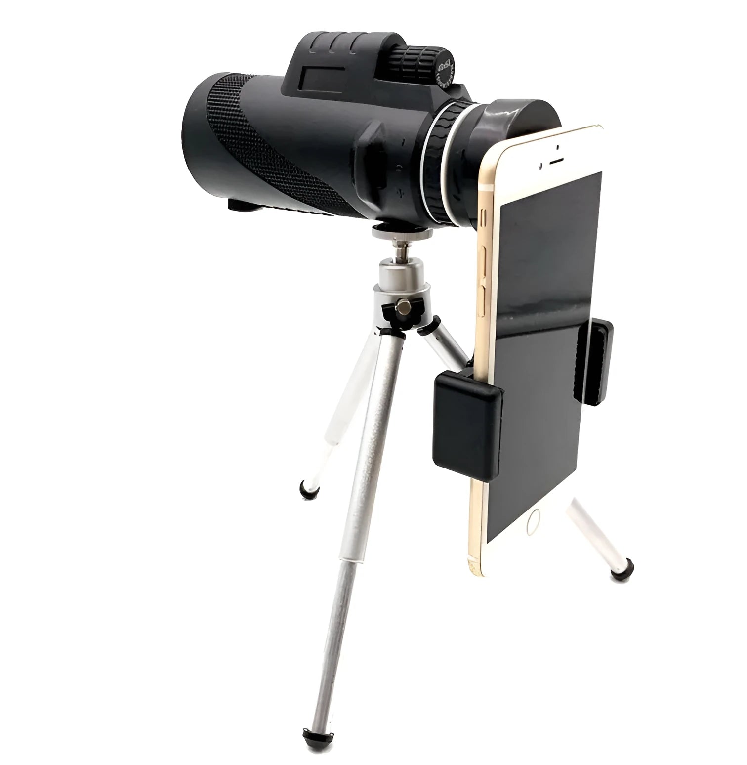 Black HD 40x60 monocular telescope for mobile phones with 40X magnification and waterproof design
