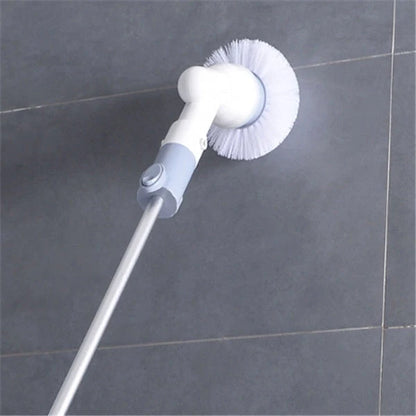 Electrical Toilet Brush with wireless charging and adjustable handle for comprehensive cleaning