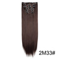 Long straight hair wig extensions 6-piece set 60cm high temperature fibre non-hot dye
