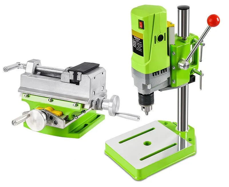 Mini bench drilling and milling machine with 240W motor for 220V power.