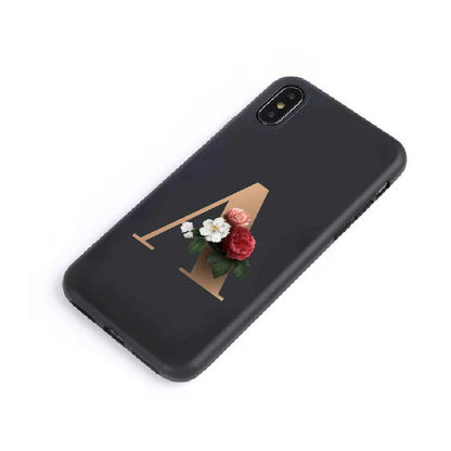 Silicone phone case with 26 English alphabet letters design for iPhone 14 models