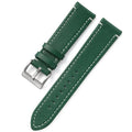 Leather watch strap in double-sided head layer cowhide, available in seven colours and six widths from 18mm to 24mm