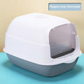 Fully enclosed cat litter box in Deep Sky Grey, made from PP material, 50x35x33cm