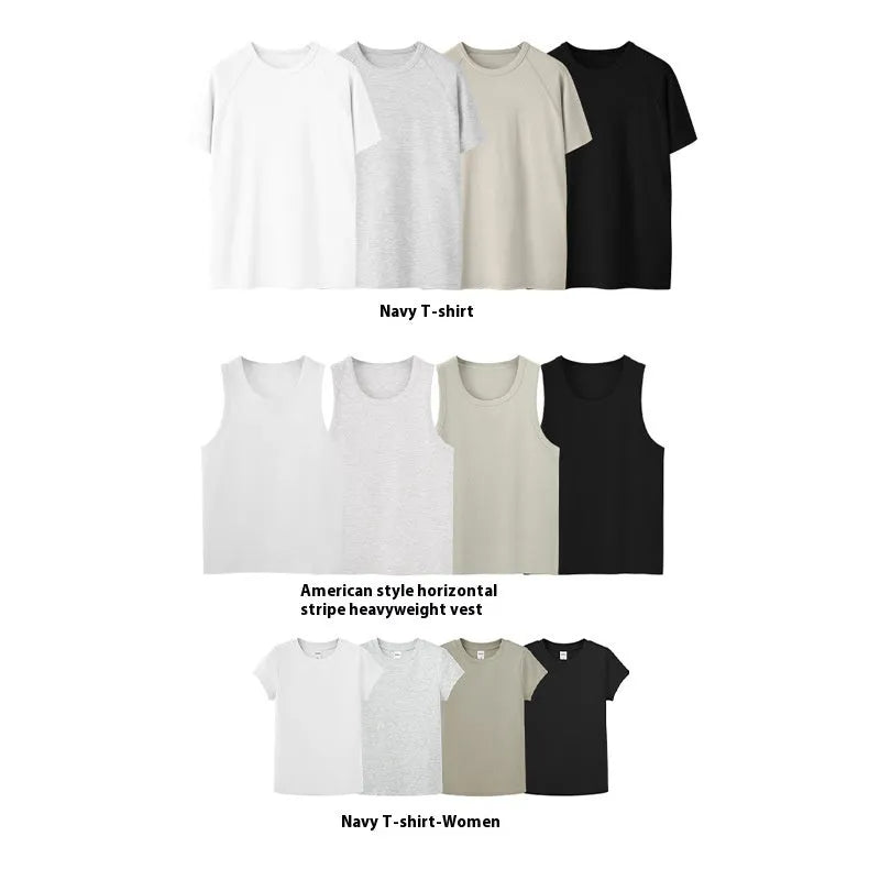 Stretch fit cotton rayon spandex blend t-shirt in slim fit with vest and short sleeve style options