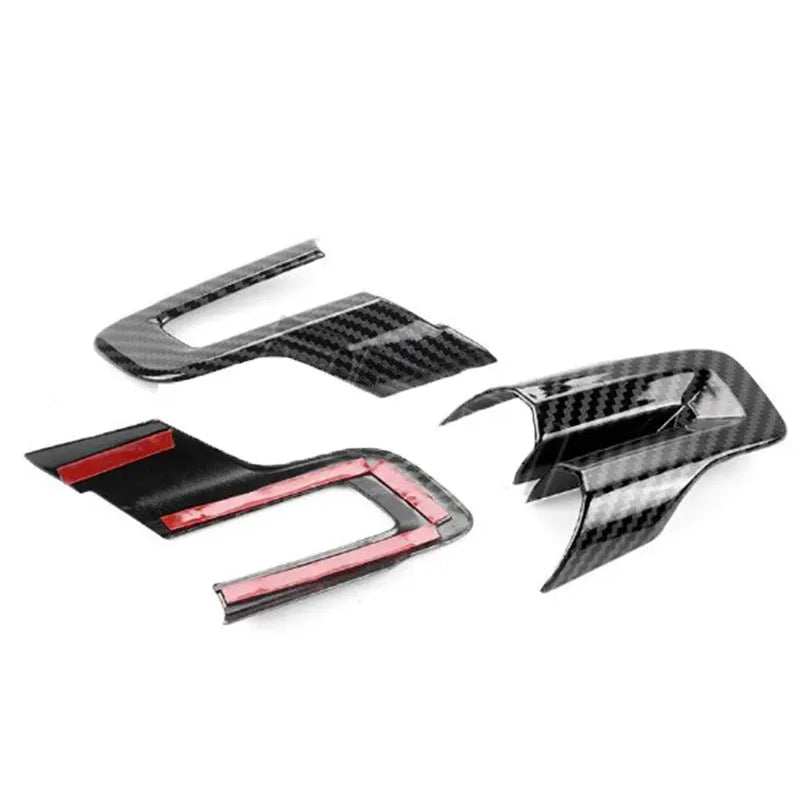 Three carbon fibre pattern ABS plastic steering wheel and dashboard decoration pieces
