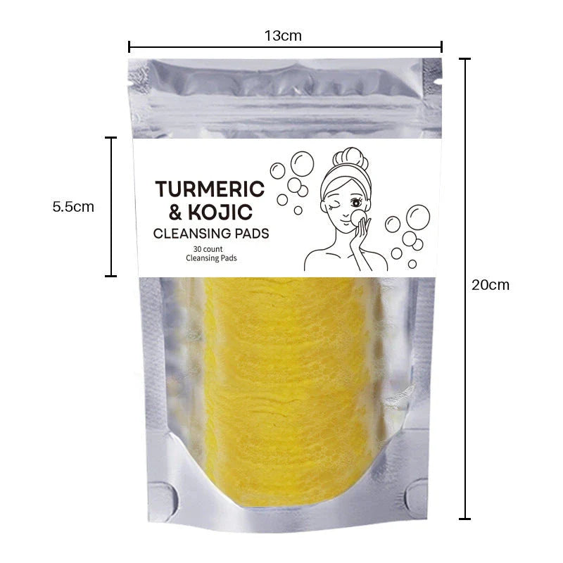 Luxurious Turmeric Cleansing Pads for a Deep, Soothing Facial Experience - Soft, Gentle Texture, Infused with Turmeric, Effectively Removes Excess Oil and Impurities