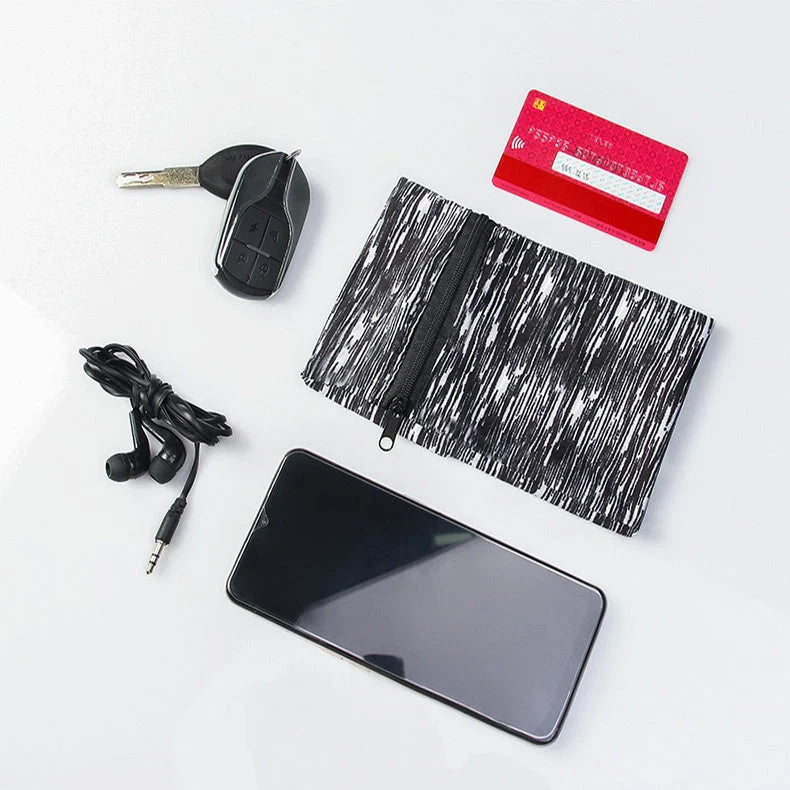 Unisex running mobile phone arm bag in various colours, adjustable strap, breathable polyester fabric
