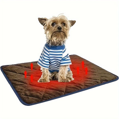 Self-heating thermal pet pad for dogs and cats with non-slip bottom