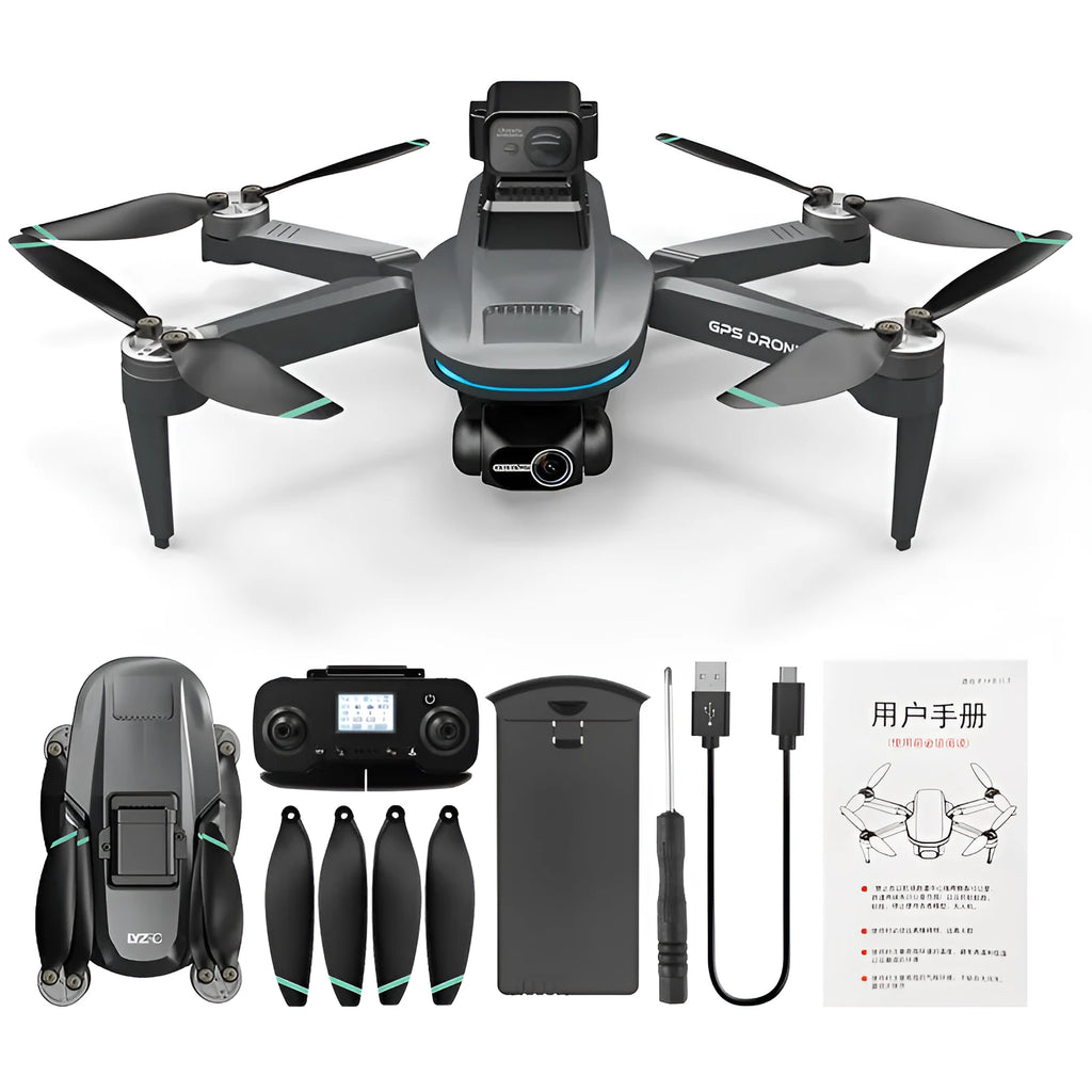 L200 PRO MAX brushless folding HD aerial photography drone with two-axis stabilisation head in flight