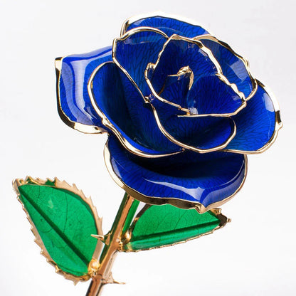 24K gold-plated rose flower in elegant gift box, perfect for Valentine's Day and anniversaries