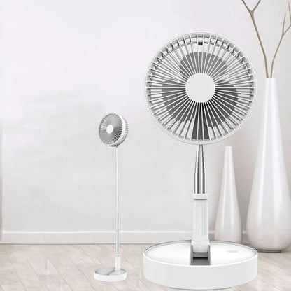 Powerful portable USB fan with adjustable airflow, long-lasting battery, and telescopic stand for indoor and outdoor use