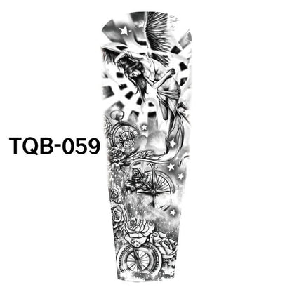 Waterproof full arm tattoo sticker with vibrant designs for temporary body art