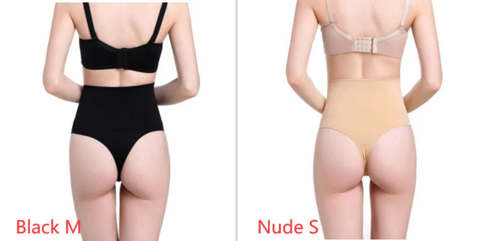 High-waist tummy control thong in assorted colours, featuring a 2-layer midsection design for shaping and support