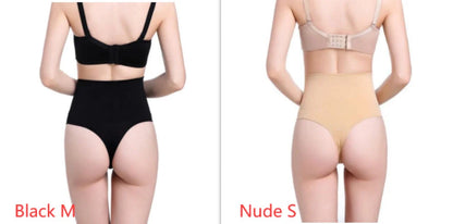 High-waist tummy control thong in assorted colours, featuring a 2-layer midsection design for shaping and support