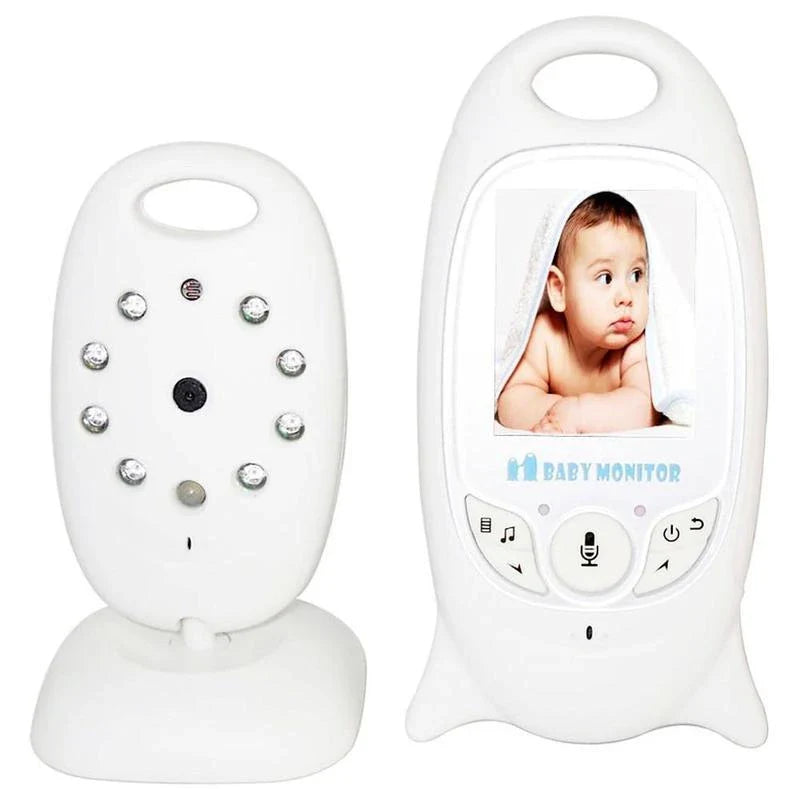 Compact infant wireless video baby monitor with temperature monitoring and night vision