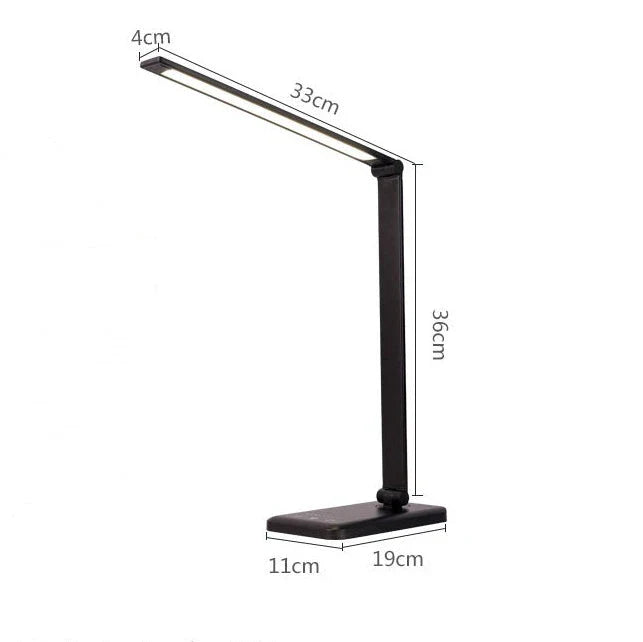Wireless charging LED desk lamp with adjustable lighting and auto timer function