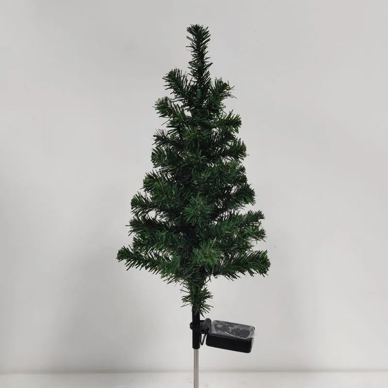 Solar Christmas tree lamp in garden, IP65 waterproof ABS plastic decoration with festive glow