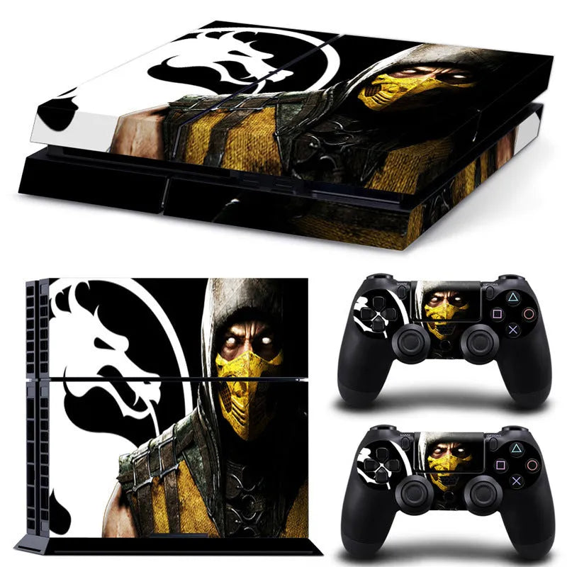 PS4 game console protective film showing thin 0.001mm PVC construction with style options