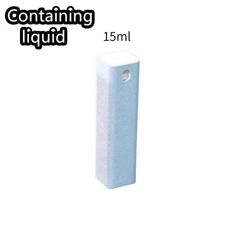 15ml square tube phone screen cleaner spray bottle with protective case in blue, grey, light blue, orange, pink or purple