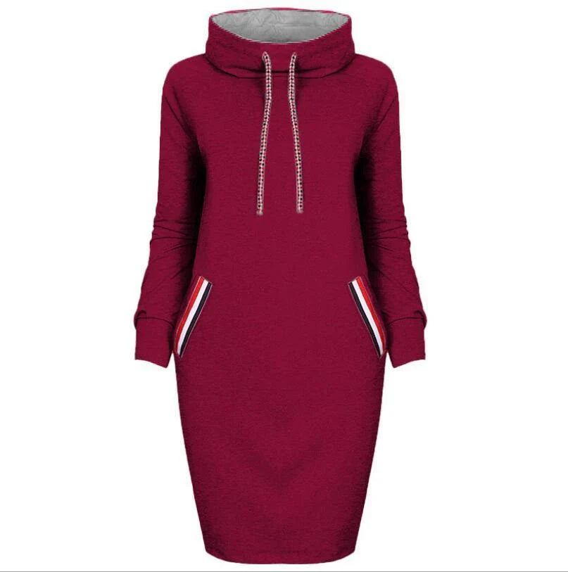 Elegant long sleeve midi dress in various colors, perfect for casual or formal occasions