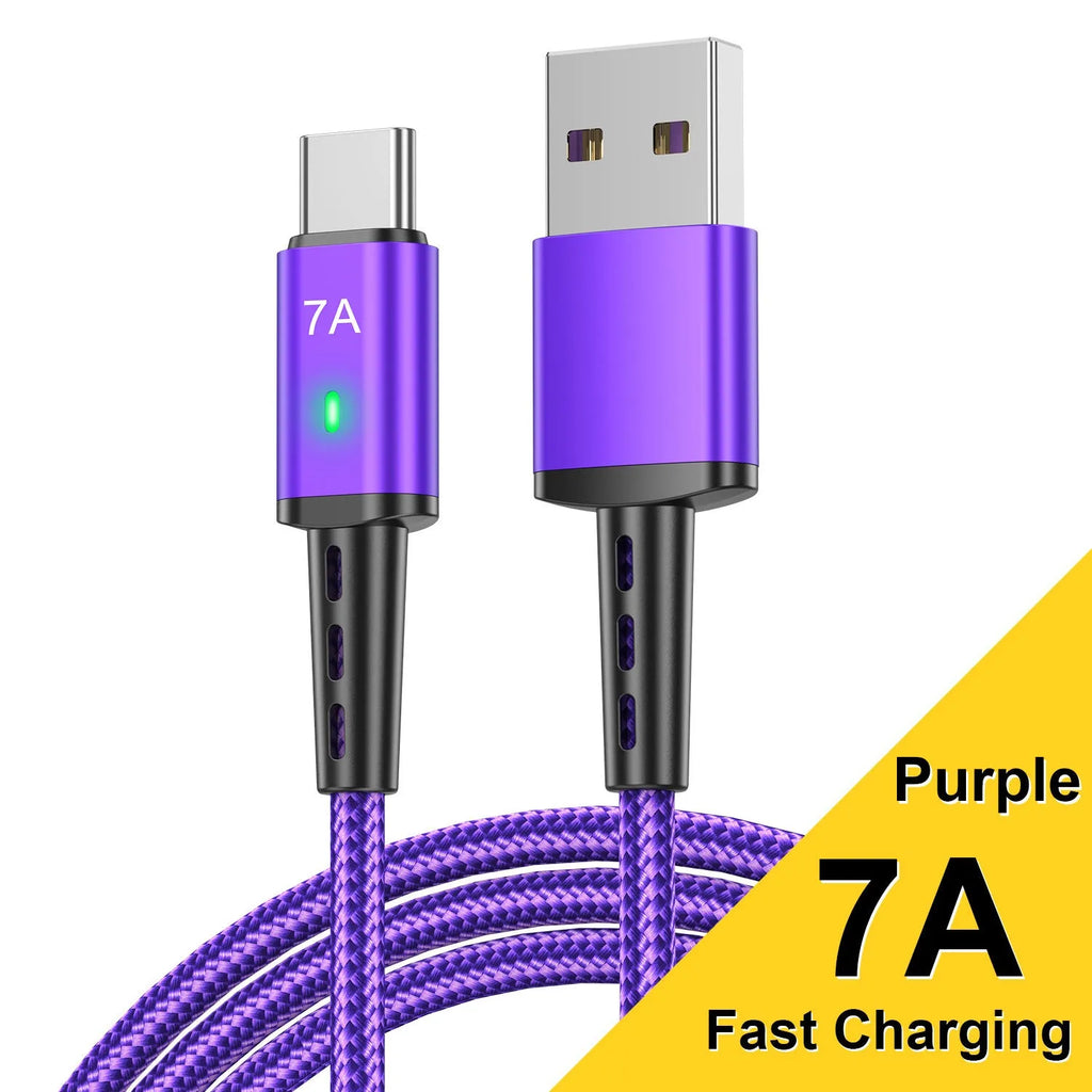 Braided Type-C charging cable with aluminium alloy connector, 2m length, in black colour