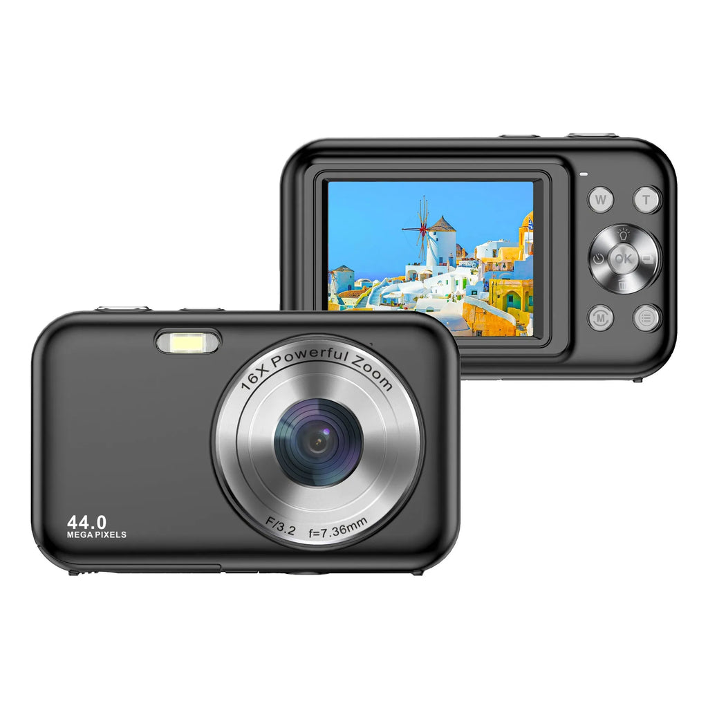Children's digital camera with 44MP sensor and 2.4-inch screen in multiple colour options