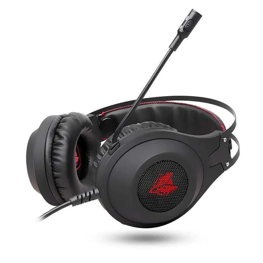Black NUBWO N2 over-ear gaming headset with detachable microphone and on-cup volume control.