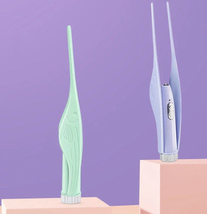 Children's rechargeable luminous ear pick in green and purple