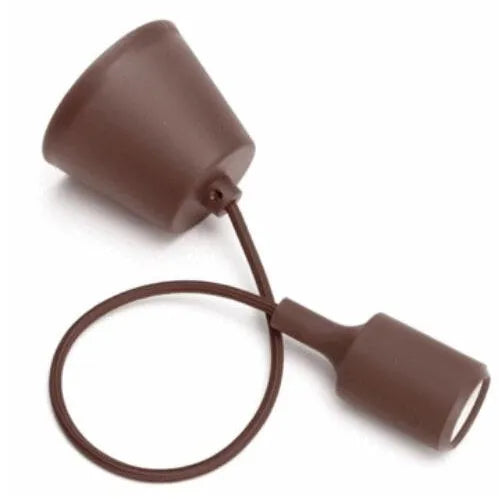 Coloured silicone pendant lamp holder with E26/E27 socket and 50cm adjustable cord