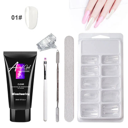 Painless Extension Gel Nail Art Set with UV/LED lamp and leather case