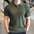 Men's slim fit polo shirt with button henry collar in solid colours.