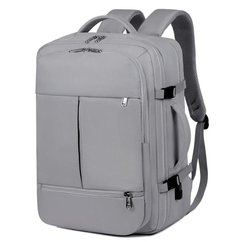 Premium backpack with multiple pockets and zippers, suitable for business professionals and travelers