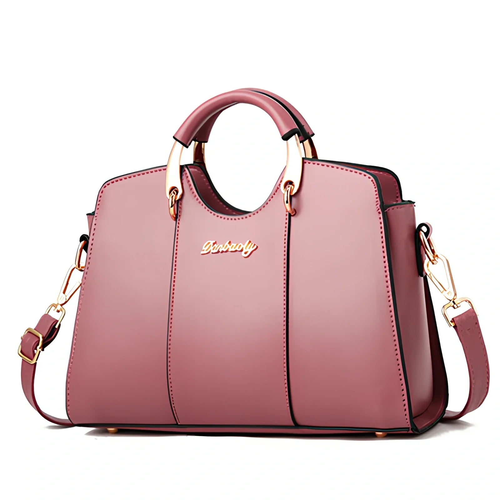 Women's shoulder bag with zipper closure measuring 28.5cm wide in wine red colour