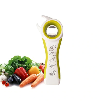 Stainless steel multifunction kitchen opener with bottle opener and corkscrew functions