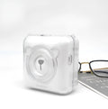 Crystal transparent PC protective case fitted on an Eric Bear A6 thermal printer, showing snap-on design