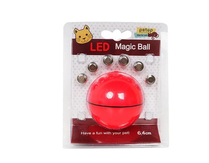 Interactive LED laser electronic rolling ball for cats with colorful lights and catnip