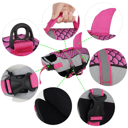 High buoyancy dog life jacket vest in various colors and sizes for safe pet swimming