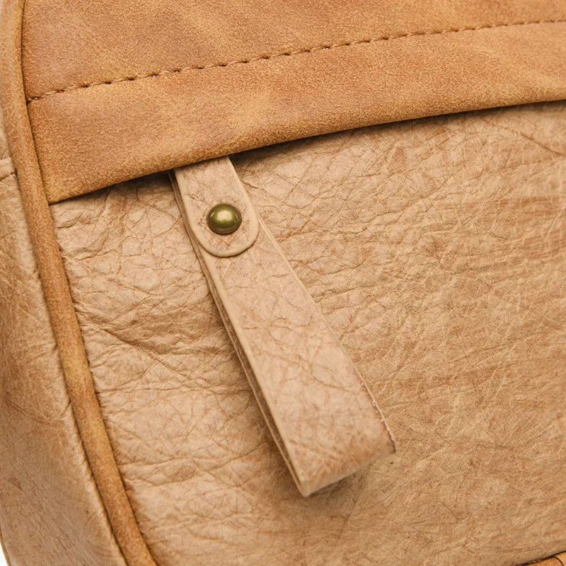 Men's waterproof paper crossbody bag in retro style with polyester lining