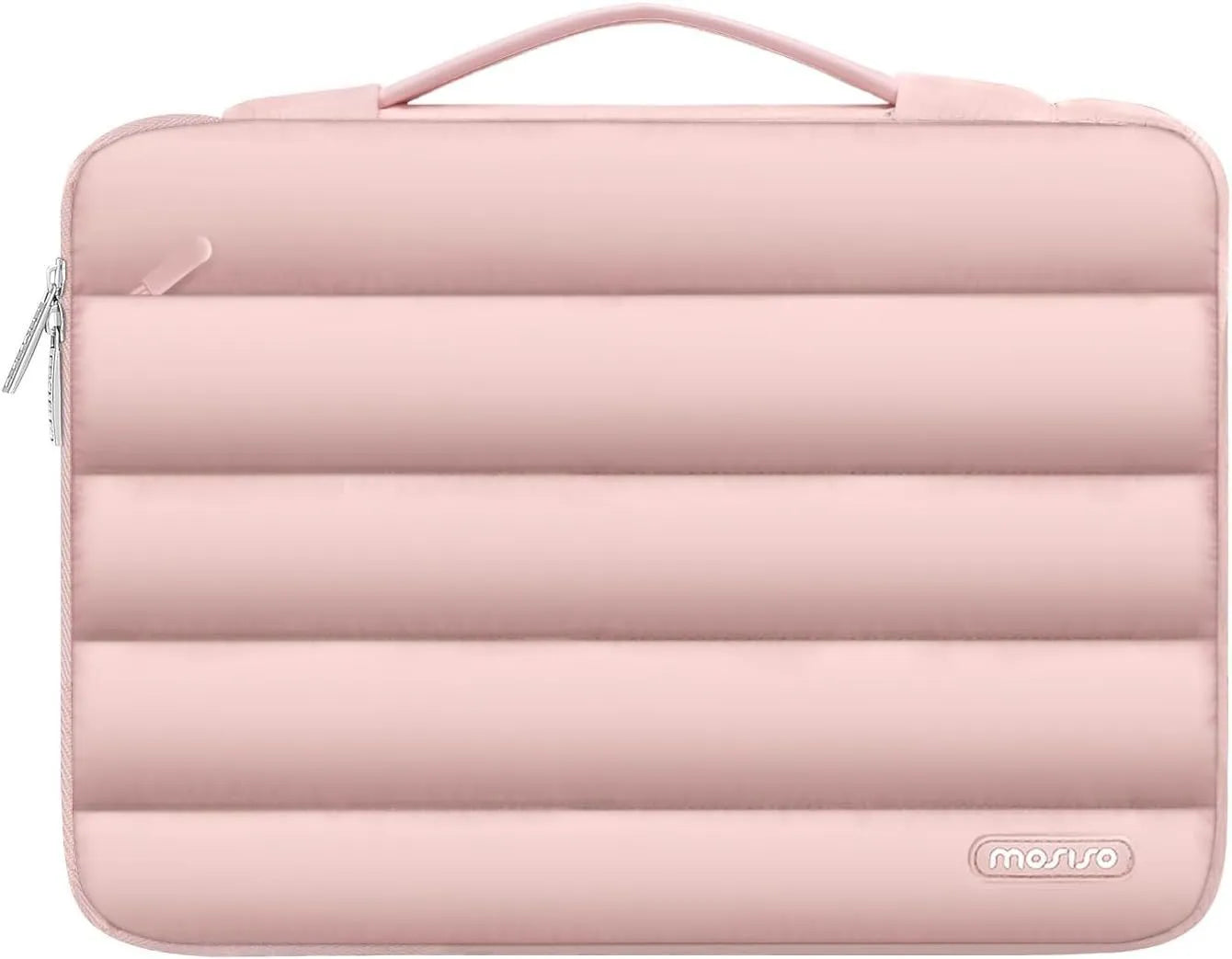 Solid colour velvet laptop bag with plaid detail for a 13.3 or 15.4 inch device.