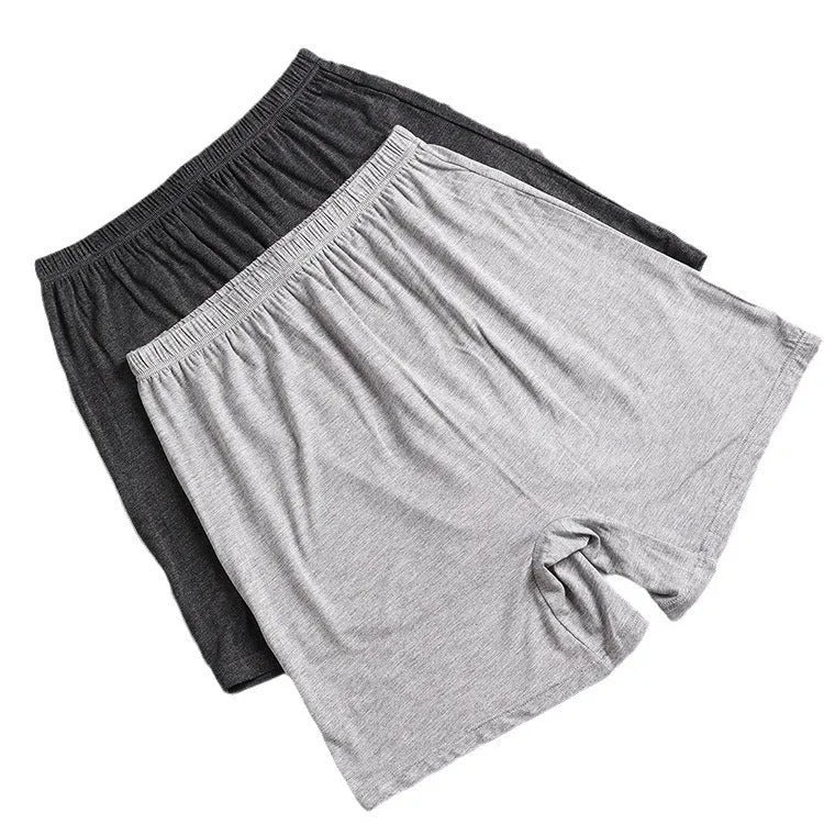 Solid colour men's modal boxer shorts on a white background showing high waist design