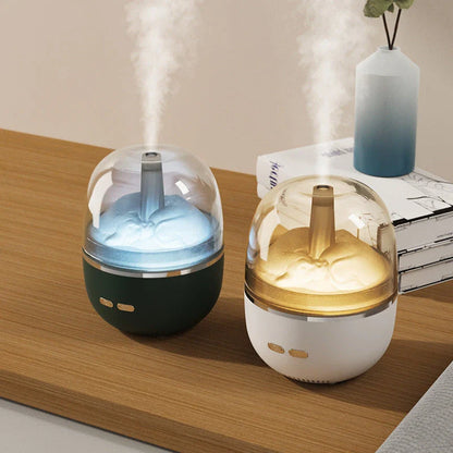 Soothing ultrasonic aroma humidifier with color-changing LED lights, designed to improve air quality and create a relaxing atmosphere in your home or office