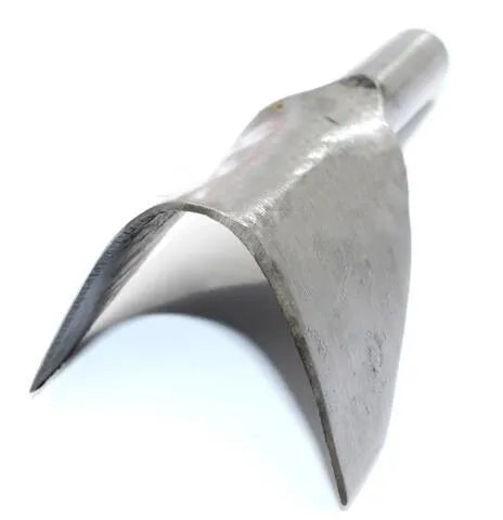 Set of six steel punch tools in half-round and V shapes, sizes 15mm to 40mm, for leather craft and DIY.