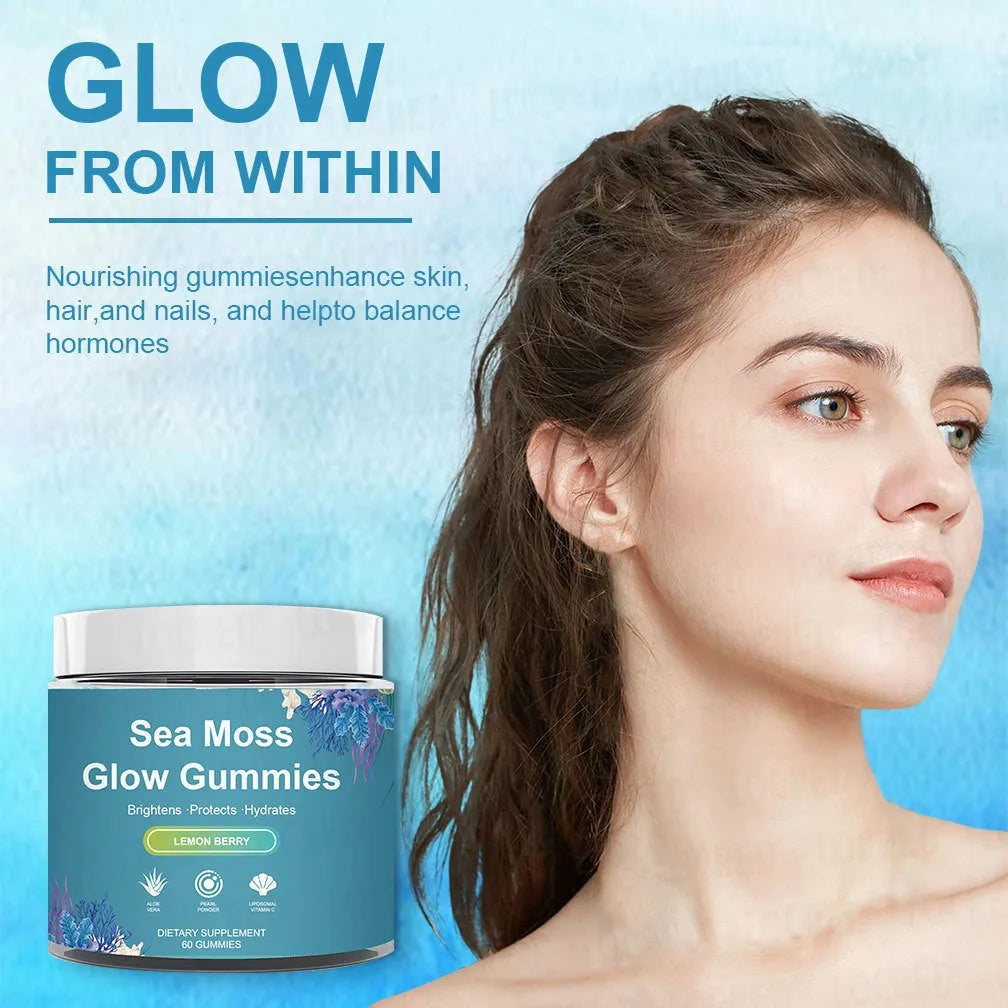 Sea Moss Gummies 60 tablets in bottle soft candy supplement for adults