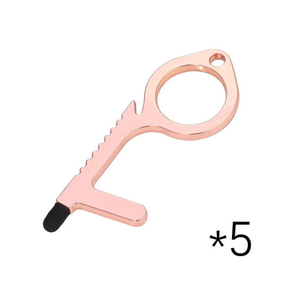 Alloy protective door opener keychain in various colours, 7.9cm in size